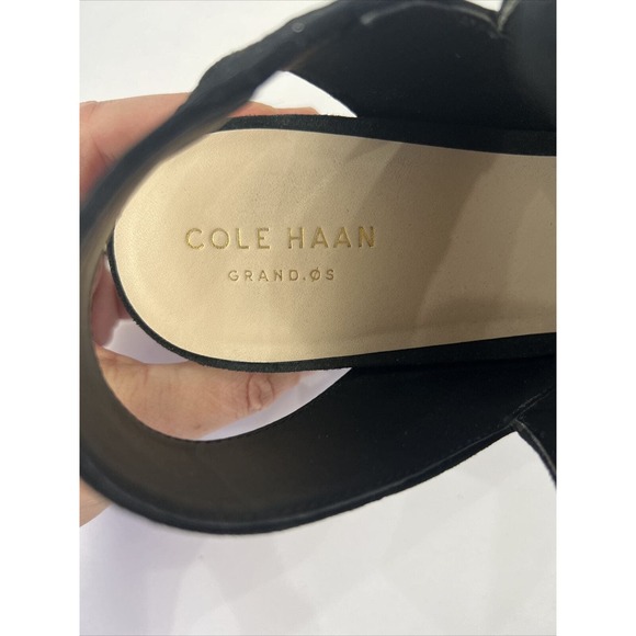 Cole Haan Callista Open Toe Sling Black Suede Bootie Size 10B Sz 10 Peep Toe - Picture 5 of 14